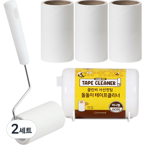 네이쳐리빙 클린비 사선컷팅 돌돌이 테이프 클리너 본품 + 리필 4p, 2세트