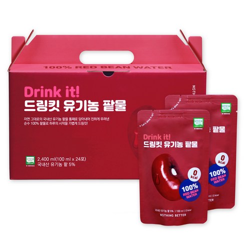 낫띵베럴 드링킷 유기농 팥물 0칼로리, 2.4L, 1개