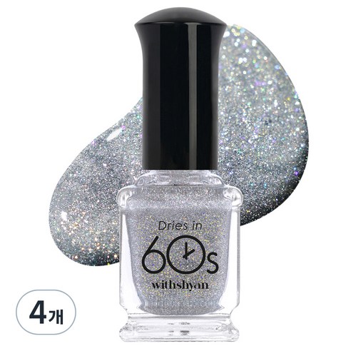 위드샨 60초 매니큐어 9ml, M124 페어리윙, 4개