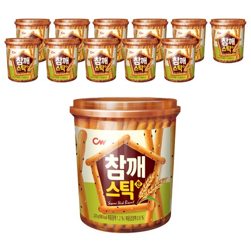 청우식품 참깨스틱 진, 220g, 12개