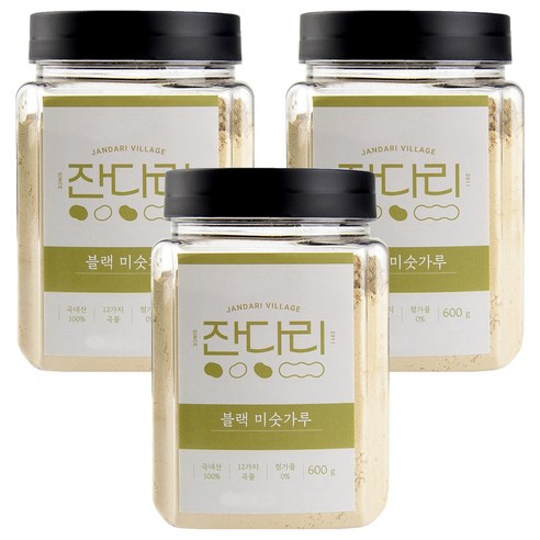 잔다리 검은콩 블랙 미숫가루, 3개, 600g