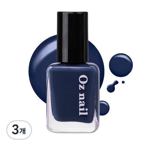오즈네일 샤인 무드 네일 컬러 매니큐어, 27.인디고블루, 8ml, 3개