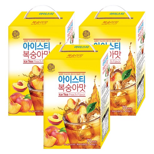 우리차 아이스티 복숭아 70p, 13g, 70개입, 3개
