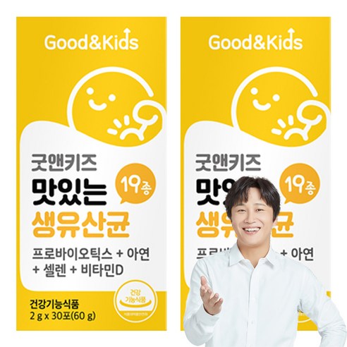 굿앤키즈 맛있는 생유산균 30포, 60g, 2개