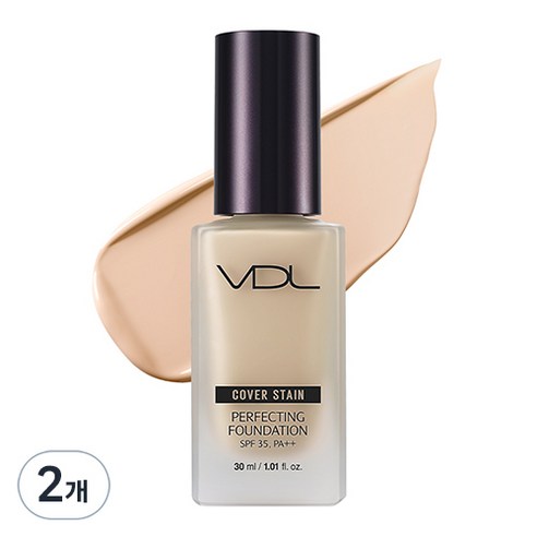 브이디엘 커버 스테인 퍼펙팅 파운데이션 30ml, V03, 2개