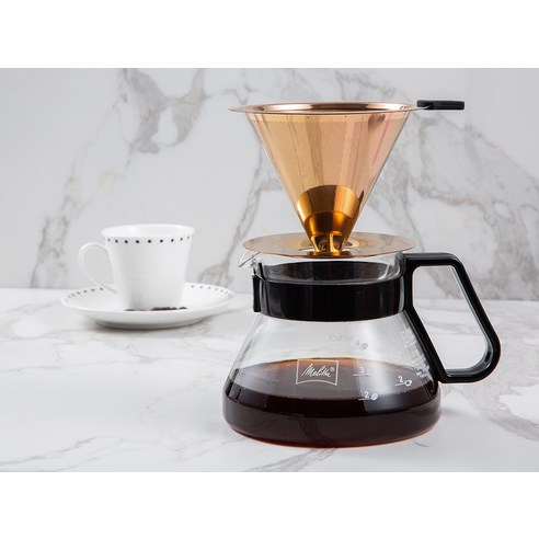 코멧 키친 티타늄 코팅 커피 드리퍼로 깊은 커피 향을 즐기세요!