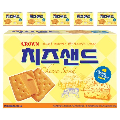 크라운 치즈샌드 과자, 240g, 6개