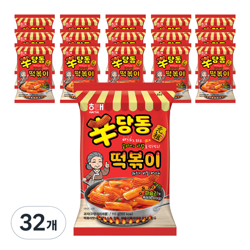 해태제과 신당동 떡볶이 과자, 110g, 32개