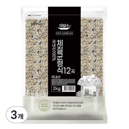 더담은 100% 국산 체질균형식 12곡, 2kg, 3개