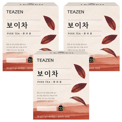 티젠 보이차, 0.7g, 40개입, 3개