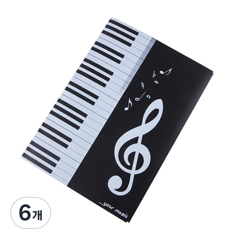 A4 4면 악보화일, 혼합색상, 6개