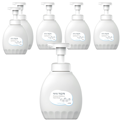 아이깨끗해 프리미엄 모이스처 핸드워시 힐링코튼, 450ml, 6개