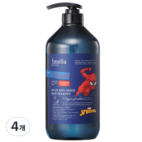 제이멜라 인 프랑스 마블 우드 앤 솔트 지성 헤어 샴푸, 1000ml, 4개