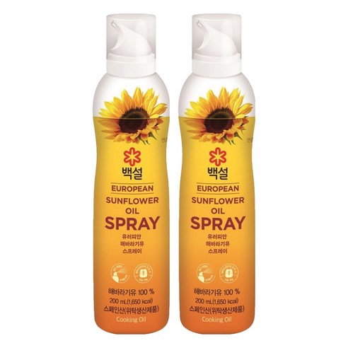 백설 유러피안 해바라기유 스프레이 오일, 2개, 200ml