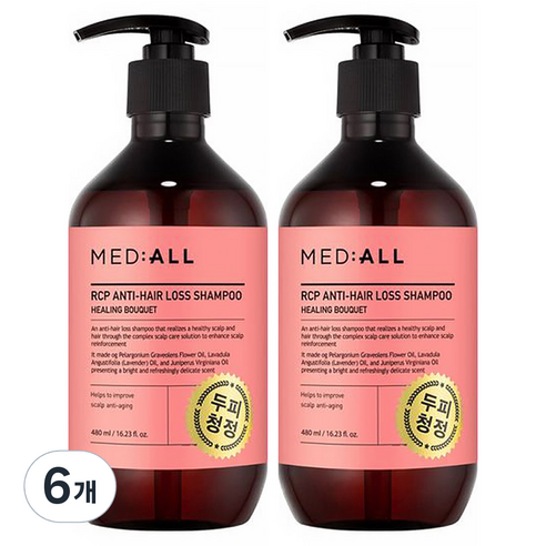 메디올 알시피 안티 헤어 로스 샴푸 힐링부케향, 480ml, 6개