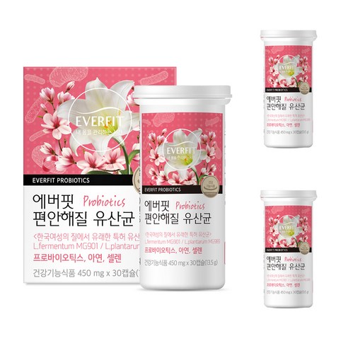 내츄럴플러스 에버핏 편안해질 질유래 유산균 50억보장 신바이오틱스 식물성캡슐, 30정, 3개