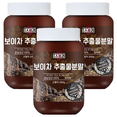 건강스토리 보이차 추출물 분말, 200g, 3개
