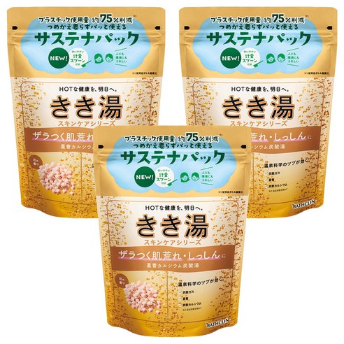 바스크린 NEW 키키유 중조칼슘 탄산입욕제, 360g, 3개