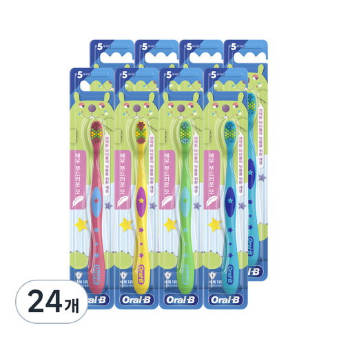 오랄비 비버 어린이 칫솔 8입 랜덤발송 5세이상, 1개, 24개