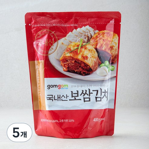 곰곰 국내산 보쌈 김치, 400g, 5개