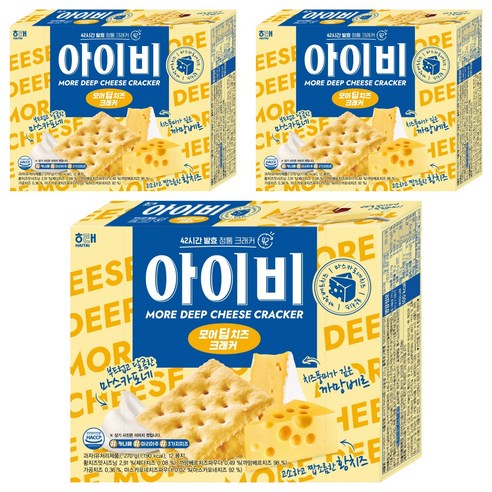 해태제과 아이비 모어딥치즈 크래커, 270g, 3개