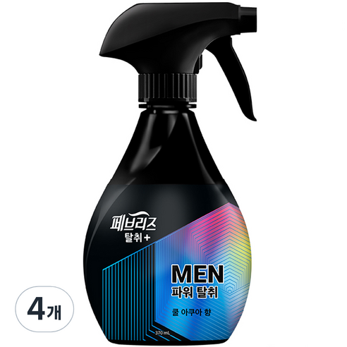 페브리즈 섬유탈취제 맨 쿨아쿠아향 본품, 370ml, 4개, 쿨 아쿠아 향