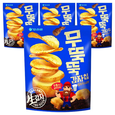 오리온 무뚝뚝감자칩 통후추 소금맛, 60g, 4개