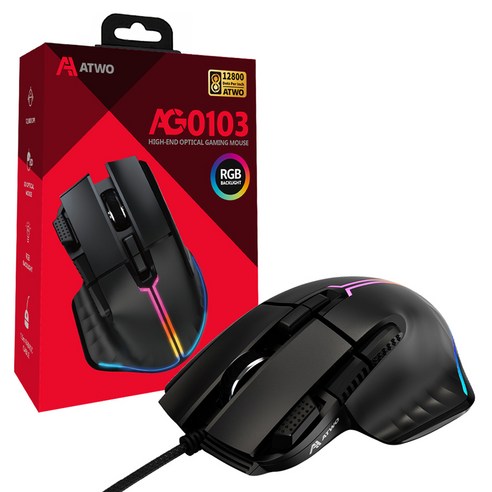 승리를 위한 정밀한 도구, 에이투 고감도 LED 유선 게이밍 마우스 AG0103 리뷰 유선마우스