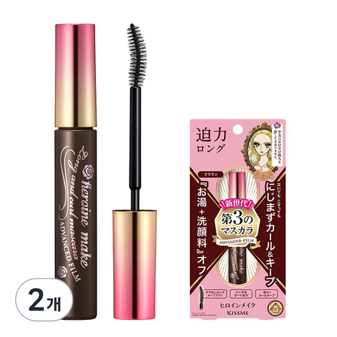 히로인메이크 롱앤컬 마스카라 어드밴스드 필름 6g, 02 브라운, 2개