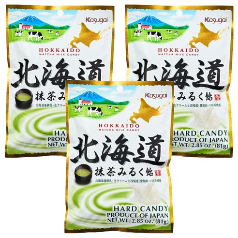 카수가이 홋카이도 마차 밀크캔디, 81g, 3개