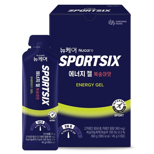 뉴케어스포식스 정품 에너지 젤 복숭아맛