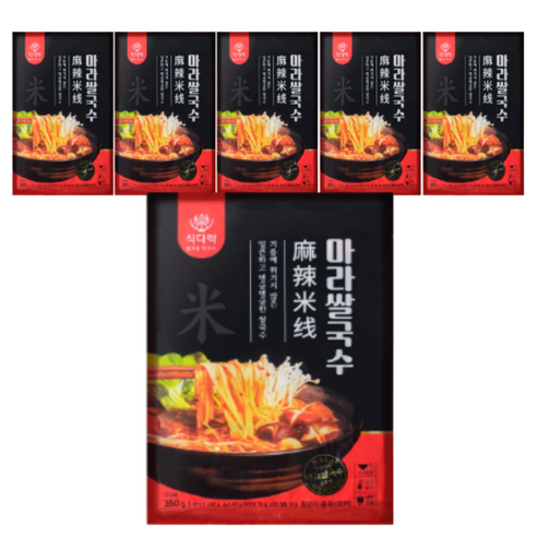 식다락 마라쌀국수 탕면 2인분, 350g, 6개