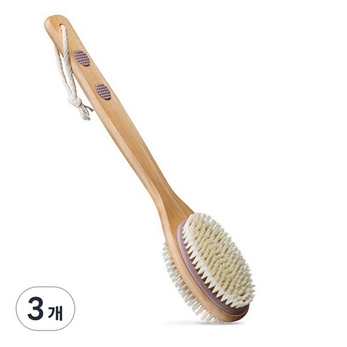 Noblee 등밀이 양면 샤워 바디브러쉬, 혼합색상, 3개, 1개입
