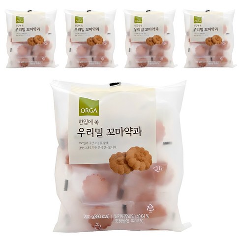 올가홀푸드 한입에 쏙 우리밀 꼬마약과, 200g, 5개