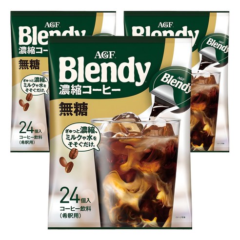 블랜디 AGF 포션 블랙 캡슐커피, 18g, 24개입, 3개