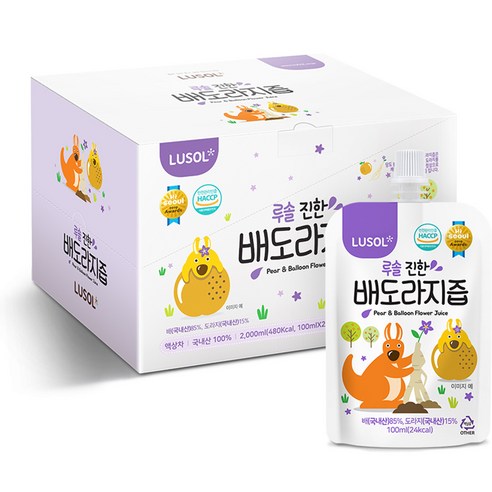 루솔이 만든 진한 배도라지즙 선물세트, 100ml, 20개