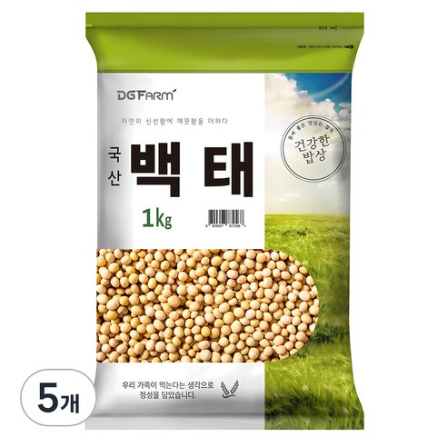 건강한밥상 국산 백태, 1kg, 5개