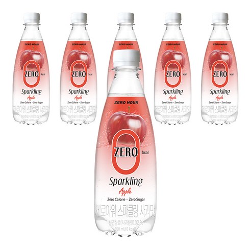 제로아워 0kcal 스파클링 사과맛 탄산음료, 350ml, 6개