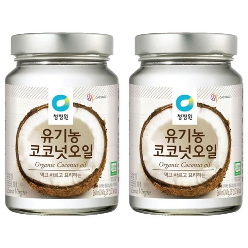 청정원 유기농 코코넛오일, 260ml, 2개