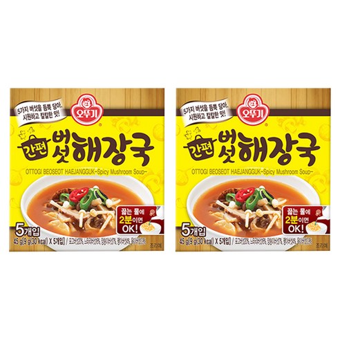 오뚜기 간편 버섯 해장국, 45g, 2개