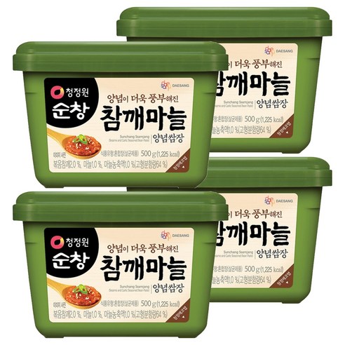 대상 청정원 순창 참깨마늘 양념쌈장, 4개, 500g