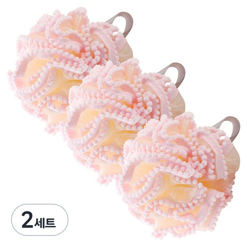더자카 레이스 버블 샤워볼 FREE, 핑크, 2세트, 3개입