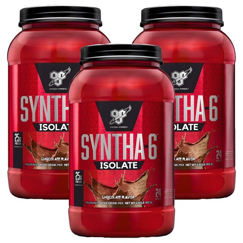 비에스엔 신타6 아이솔레이트 초코맛 단백질 파우더, 912g, 3개