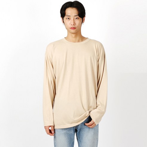 그랜피니 오버핏 베이직 긴팔 라운드 티셔츠 G1