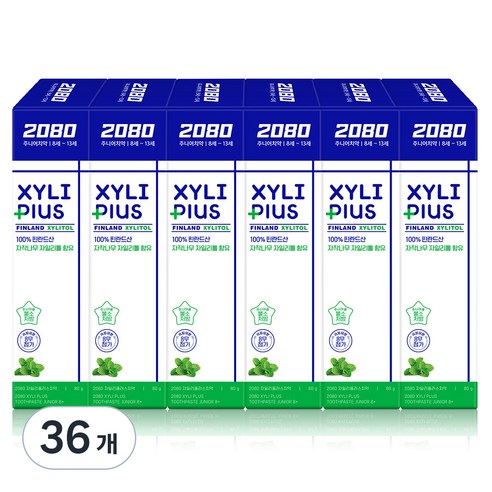 2080 주니어 자일리 플러스 자일리톨 치약, 80g, 36개