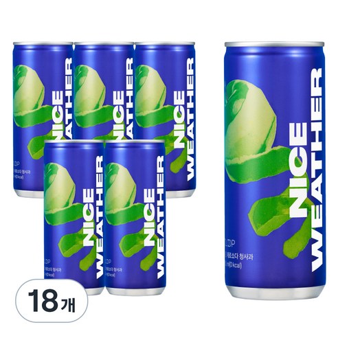 클룹 제로소다 청사과, 250ml, 18개