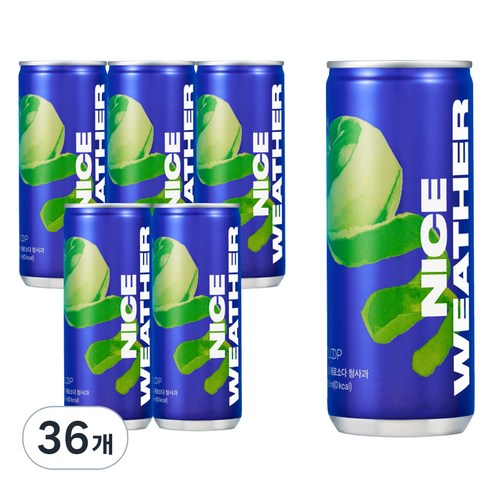 클룹 제로소다 청사과, 250ml, 36개