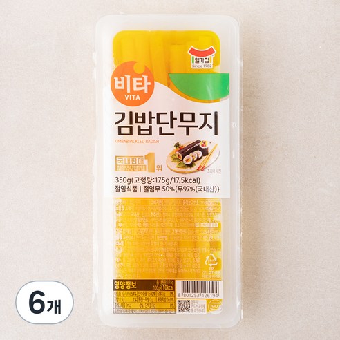 일가집 비타 김밥단무지, 350g, 6개