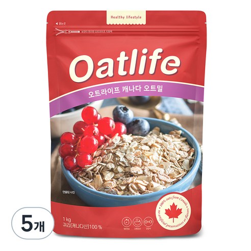 오트라이프 캐나다 오트밀, 1kg, 5개