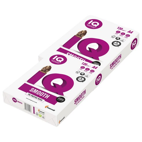몬디 IQ SMOOTH ColorLok 높은평활 정밀평탄 복사용지 120g, A4, 1000개